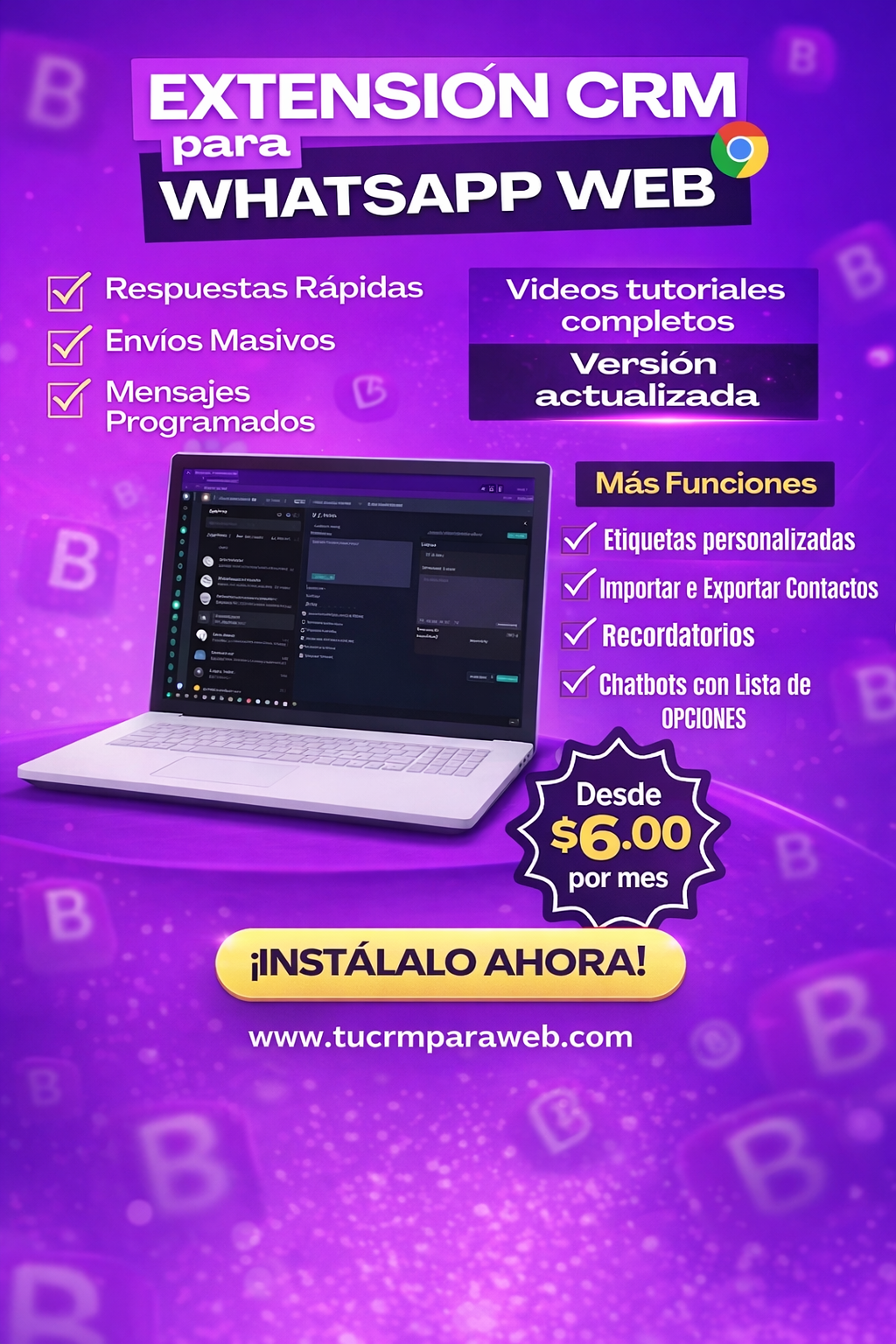 CRM - ChatBots (extensión para WhatsApp web)
