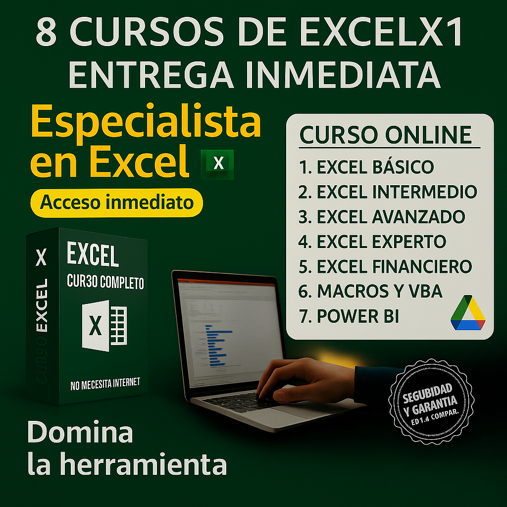📊 Curso de Excel COMPLETO 8 en 1! 🏅  ( 2025 )